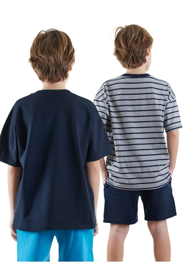 Erkek Çocuk Basic Oversize 2'li T-shirt Takım Erkek Çocuk Basic Oversize 2'li T-shirt Takım