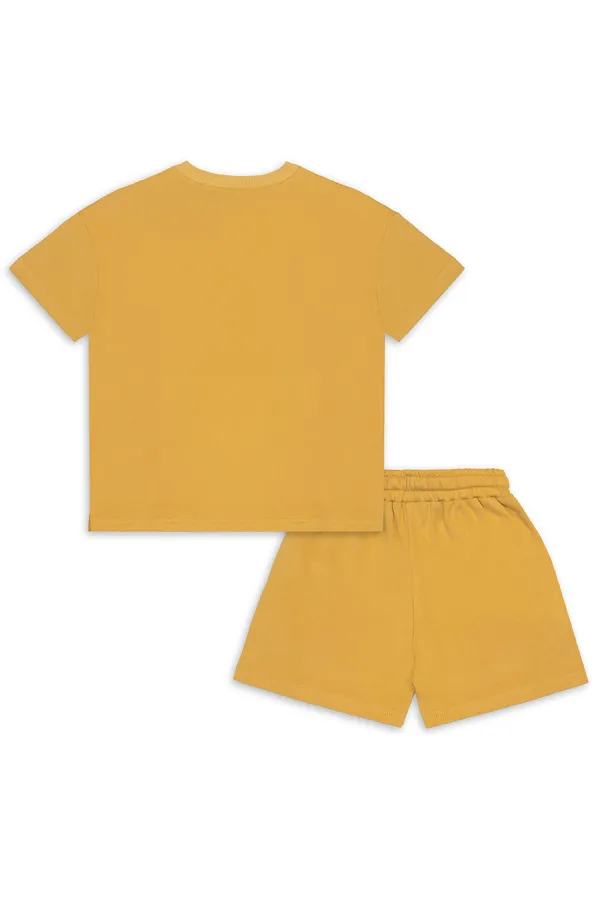 Oversize Hardal Unisex T-shirt Şort Takım