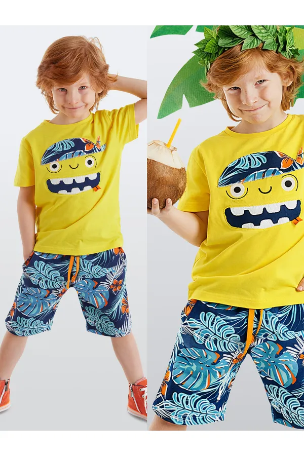 Hawai Korsan Erkek Çocuk T-shirt Şort Takım