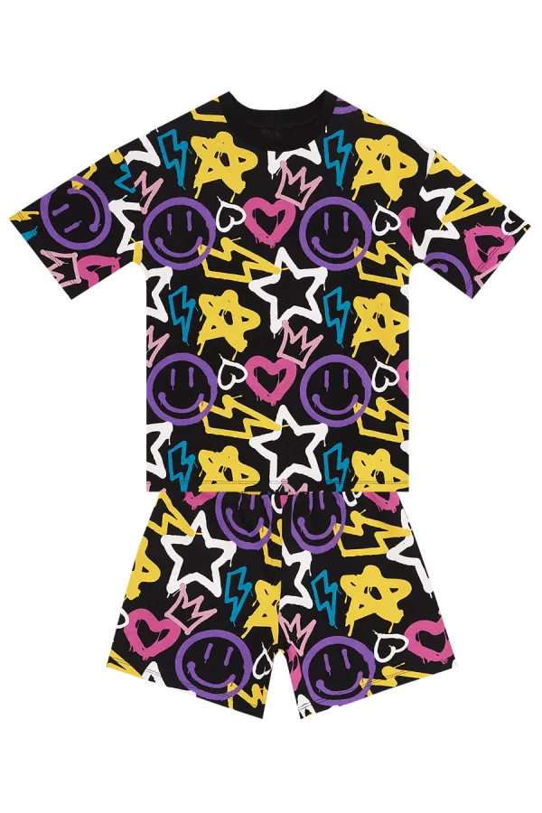 Ensemble t-shirt et short pour fille style streetwear