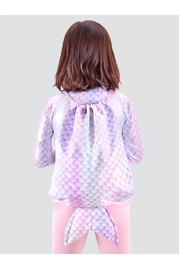 Mermaid Girl Pink Backpack Beach Bag