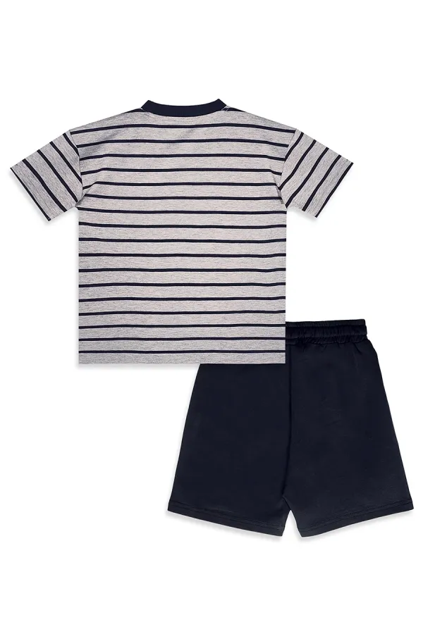 Korsan Erkek Çocuk Çizgili T-shirt Şort Takım