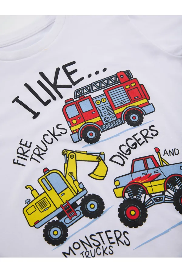 İnşaat Araçları Erkek Çocuk T-shirt Pantolon Takım