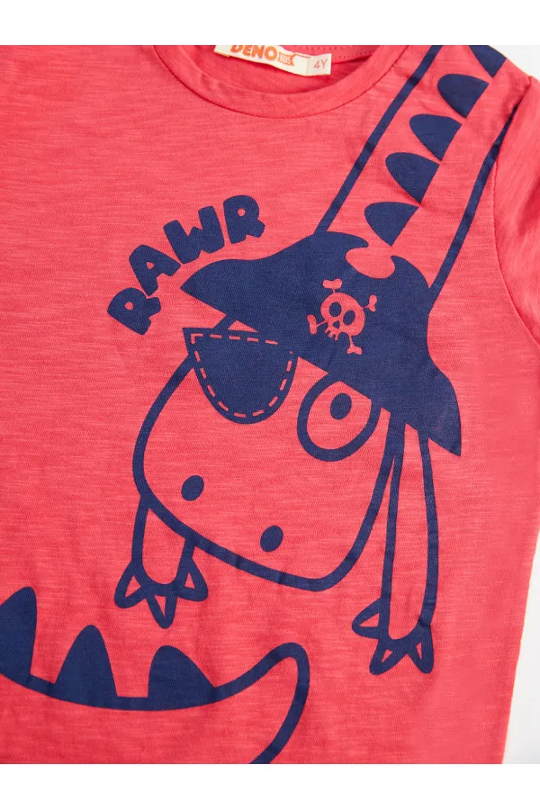 Korsan Dino Erkek Çocuk T-shirt Şort Takım