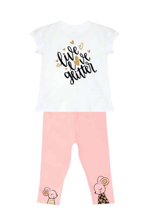 Sevimli Fareler Kız Çocuk T-shirt Tayt Takım