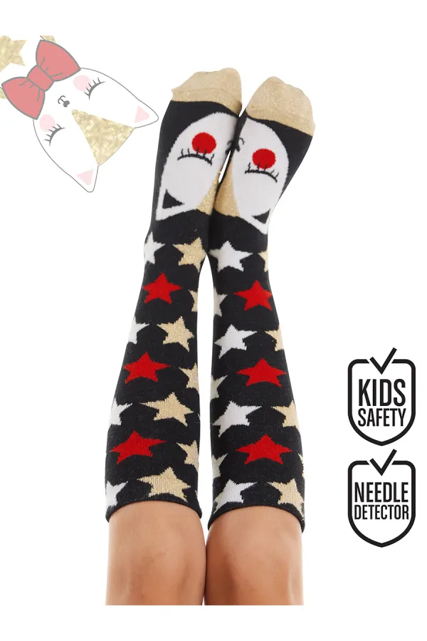 Glittery Cat Girl's Socks