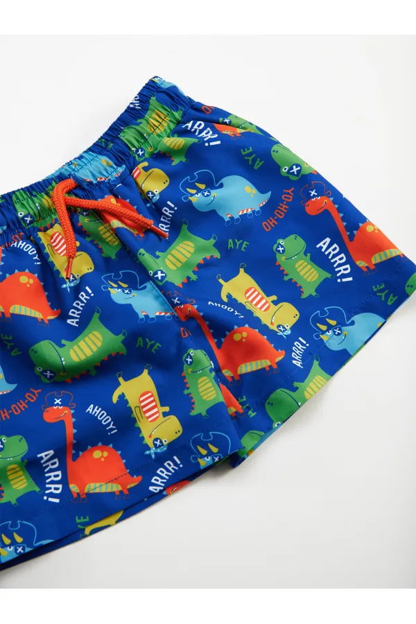 Dinosaur Boy's Navy Blue Swim Shorts