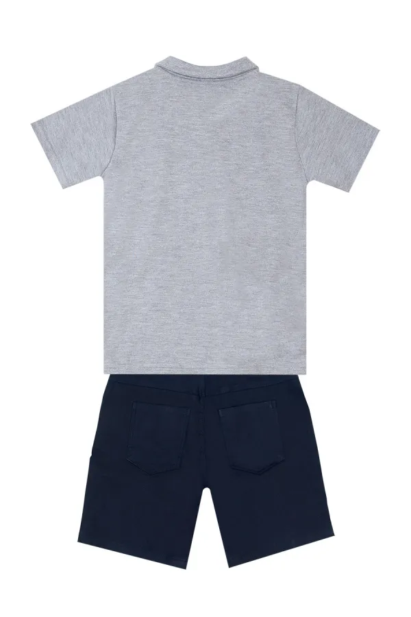 Ensemble polo et short pour garçon à motif requin