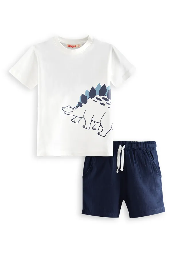 Dinosaur Boy's T-shirt and Muslin Shorts Set