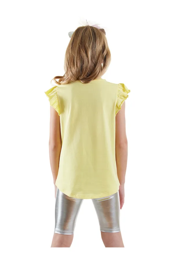 Ensemble T-shirt et legging métallisé Licorne pour fille