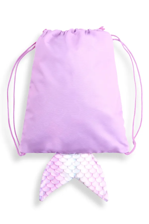 Mermaid Girl Pink Backpack Beach Bag