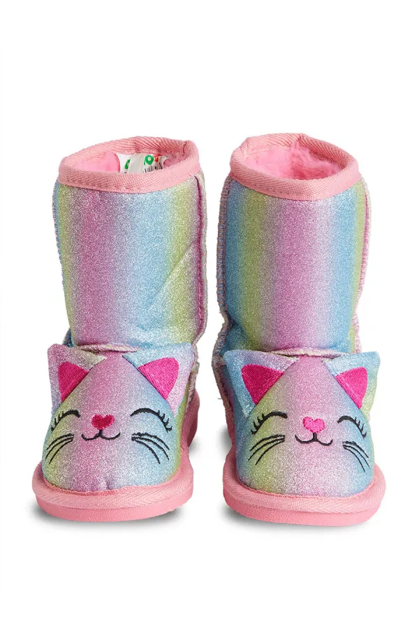 Bottes à paillettes couleur chat pour fille