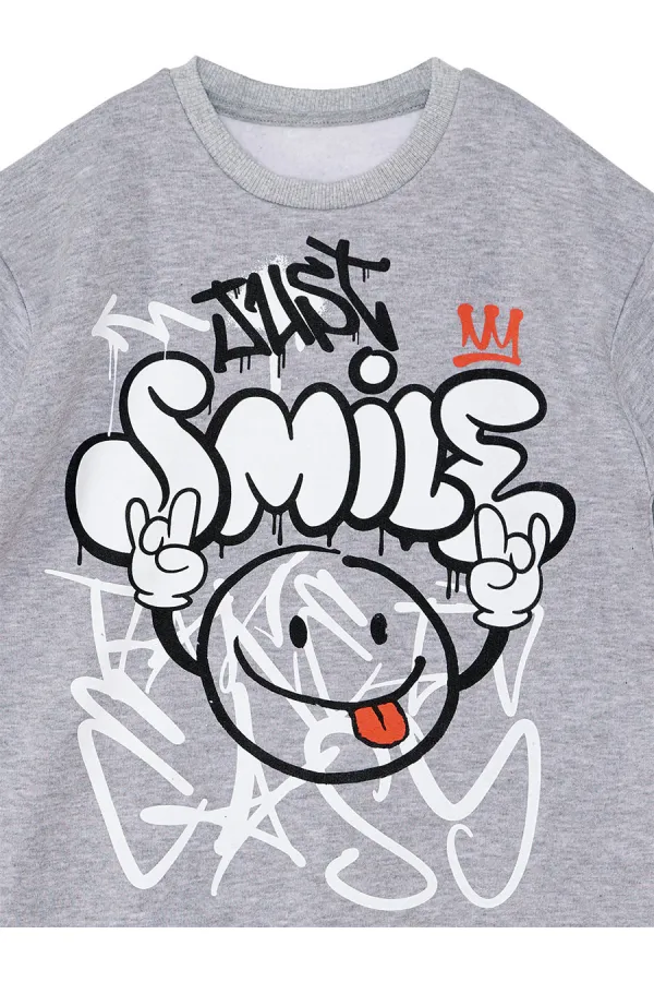 Just Smile Erkek Çocuk Gri Sweat