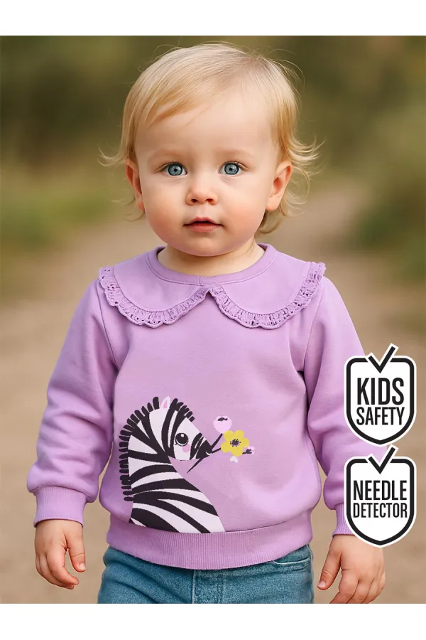 Zebra Kız Bebek Lila Sweat