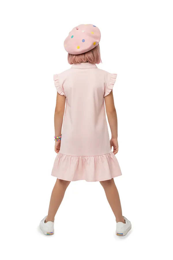 Robe-chemise licorne à pois pour fille