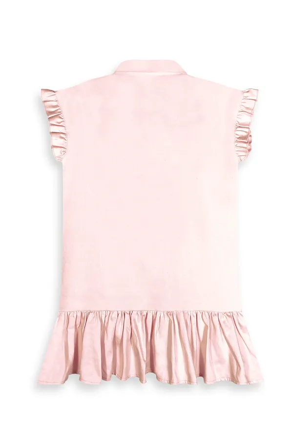Robe-chemise licorne à pois pour fille