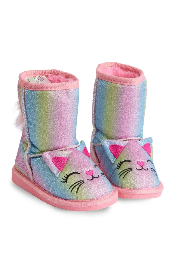 Bottes à paillettes couleur chat pour fille