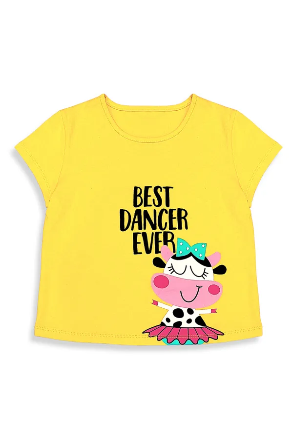 Ensemble pyjama short et short pour enfant, motif cow-girl danseuse