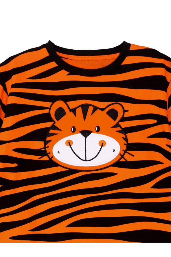 Kaplan Aplikeli Erkek Çocuk Sweat