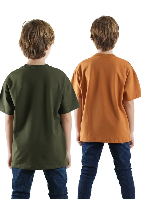 Erkek Çocuk Basic Oversize 2'li T-shirt Takım Erkek Çocuk Basic Oversize 2'li T-shirt Takım