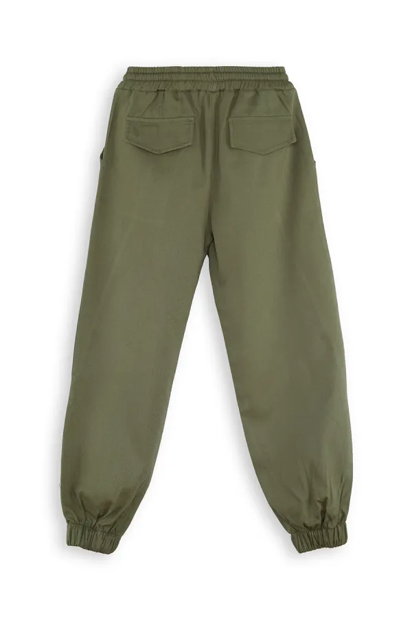 Boys' Stitched Khaki Gabardine Trousers