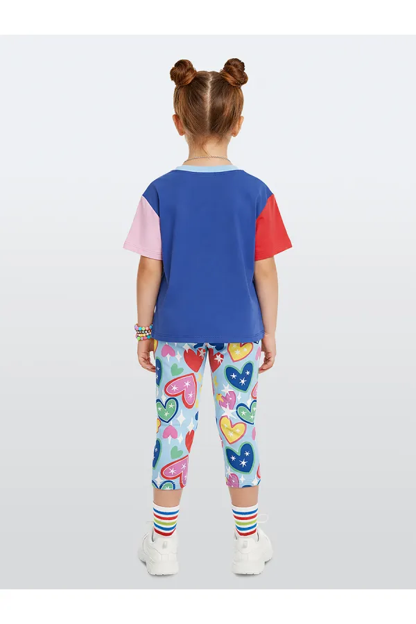 Kalpli Kedi Kız Çocuk T-shirt Tayt Takım