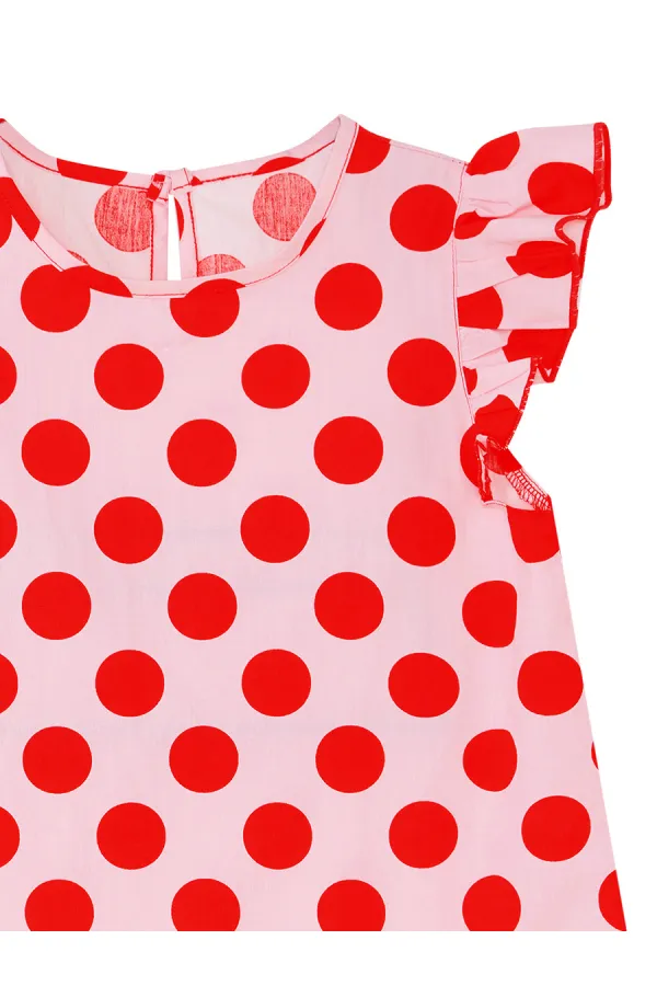 Robe en popeline rose Chubby Cat Girl