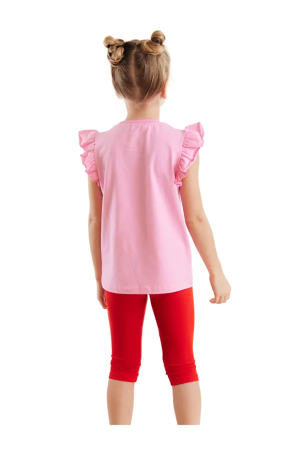 Çilek Kız Çocuk T-shirt Tayt Takım