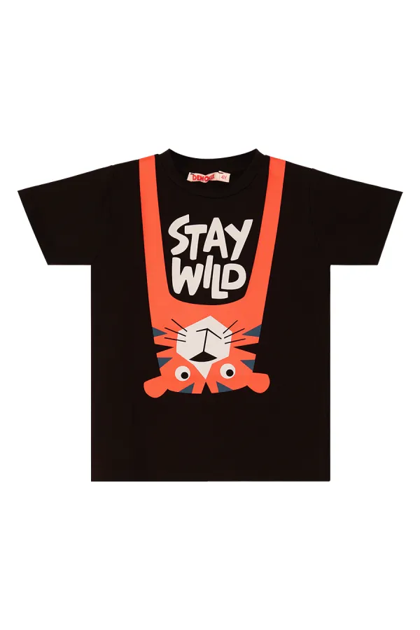 Stay Wild Erkek Çocuk T-Shirt Kapri Şort Takım