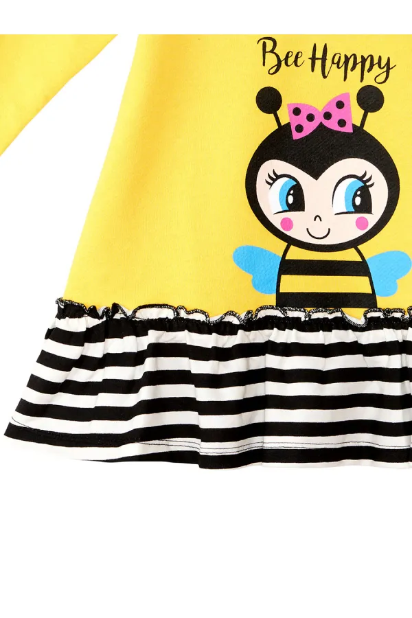 Robe jaune abeille pour fille