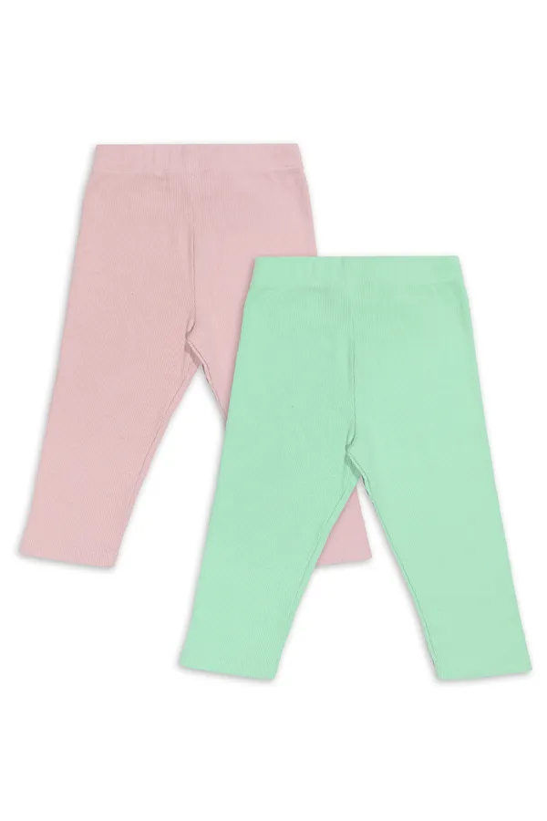 Ensemble de 2 débardeurs et leggings roses et menthe pour filles