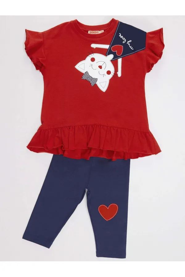 Naughty Cat Girl T-shirt and Leggings Set