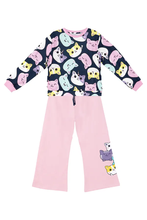 Ensemble de survêtement pour filles avec de jolis chats
