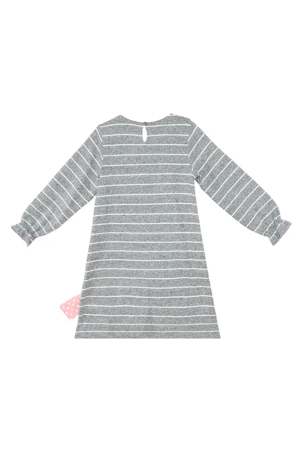 Robe rayée pour fille ours en peluche