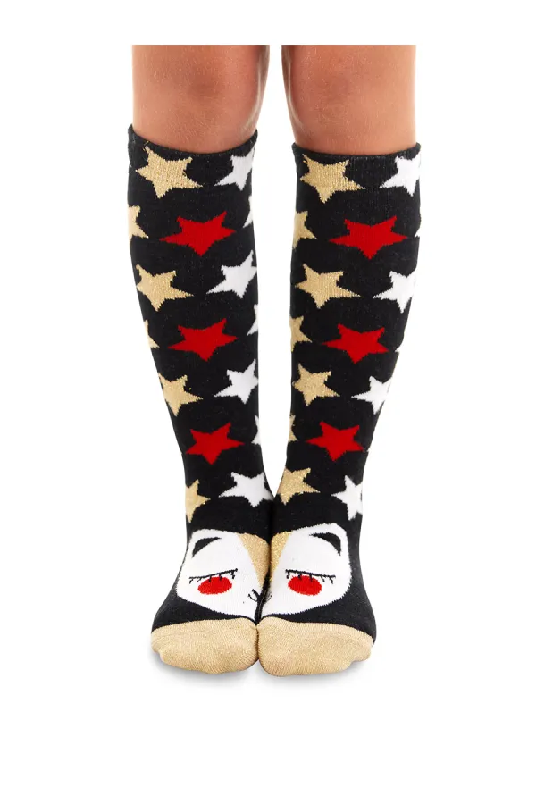 Glittery Cat Girl's Socks