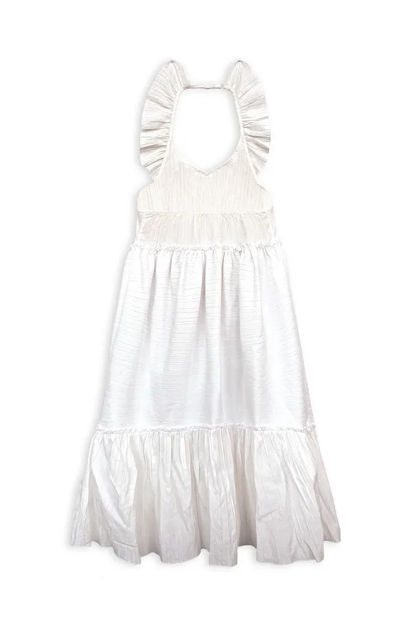 Robe blanche texturée pour fille