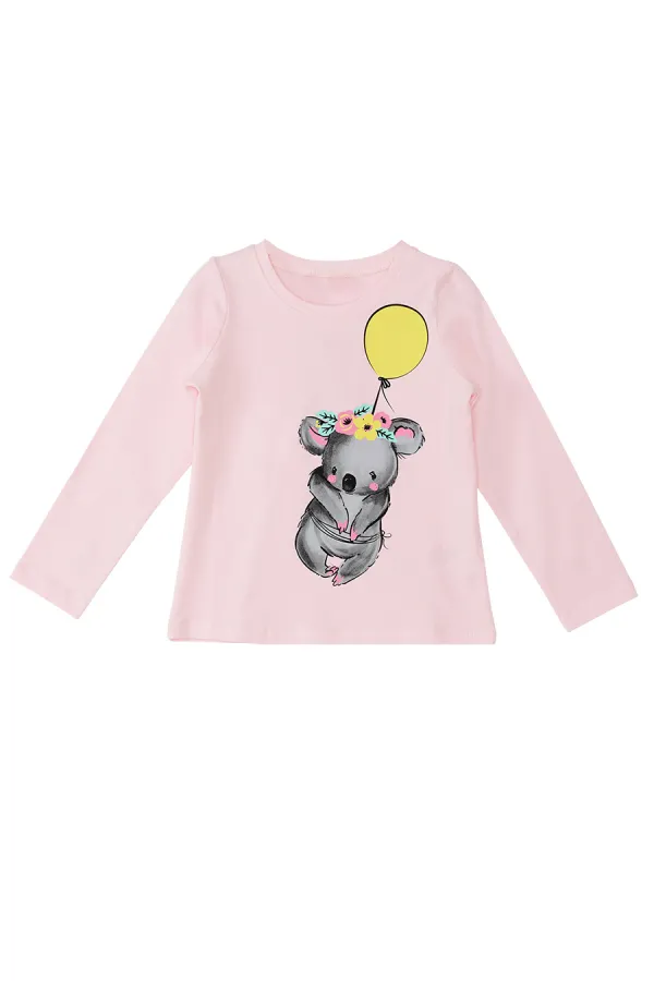 Balonlu Koala Kız Çocuk T-shirt Pantolon Takım