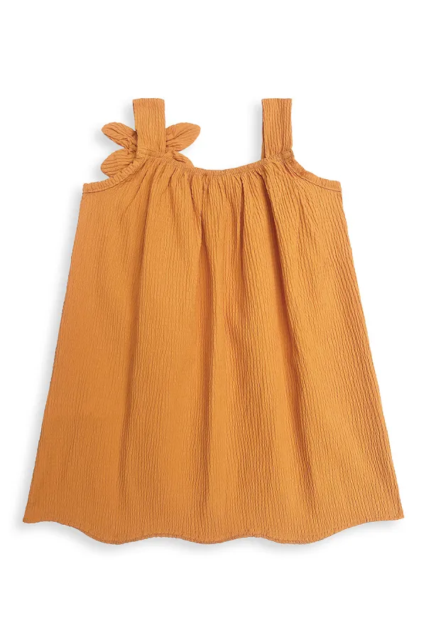 Robe jaune à manches fleuries pour fille