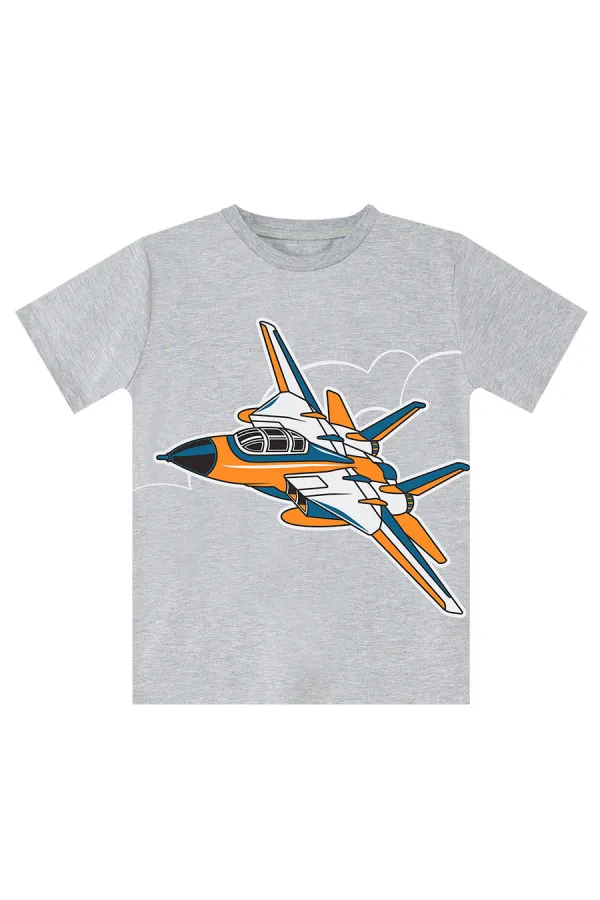 Uçak Erkek Çocuk T-shirt Kamuflaj Şort Takım