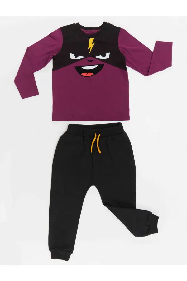 Şimşek Maske Erkek Çocuk T-shirt Pantolon Takım