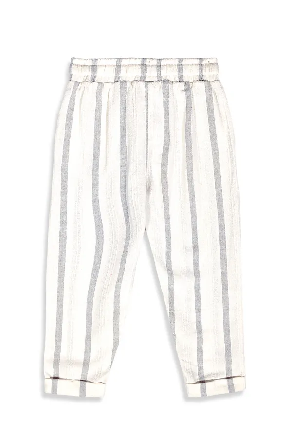 Pantalon rayé tissé simple