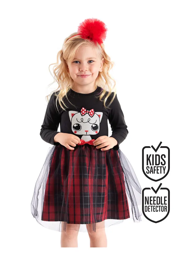 Robe de petite fille à motif chaton