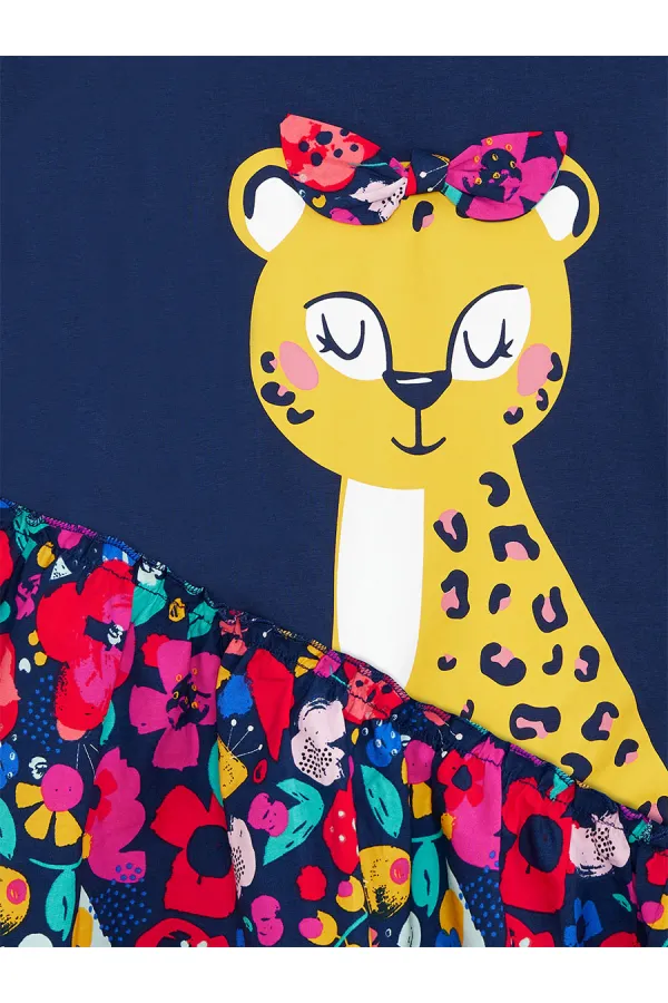 Süslü Leo Kız Çocuk Elbisesi