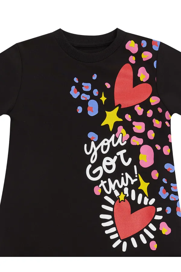 Robe de fille à motif zèbre et cœur