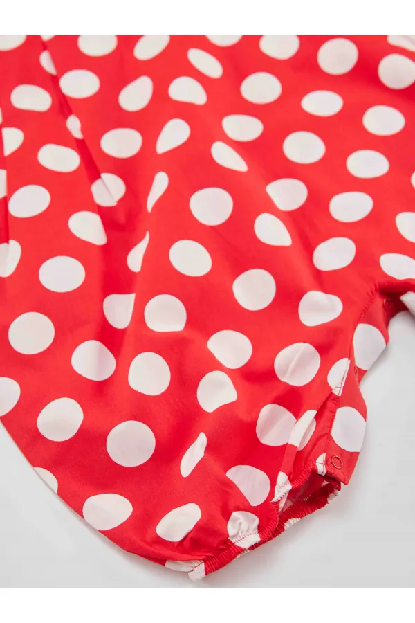 Red and White Polka Dot Girl's Balloon Jumpsuit