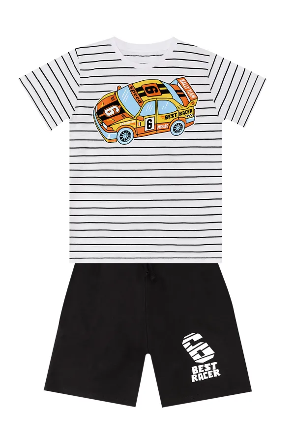 Yarışçı Erkek Çocuk T-shirt Şort Takım