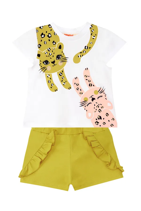 Mischievous Cats Girls' T-shirt and Shorts Set