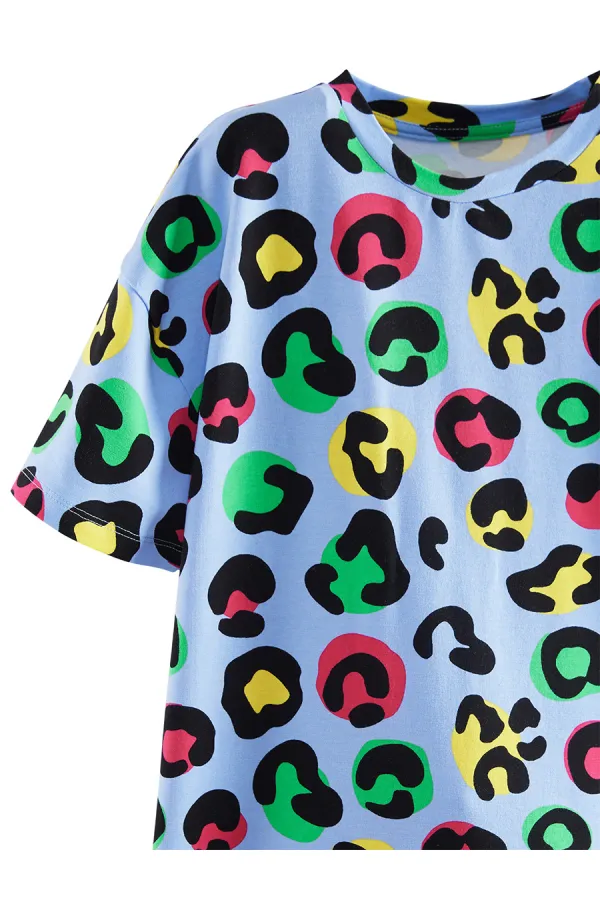 Robe oversize à imprimé léopard pour fille