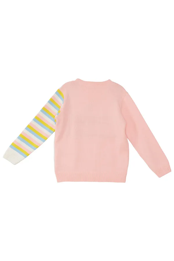 Unicorn Girl's Pink Knitted Sweater