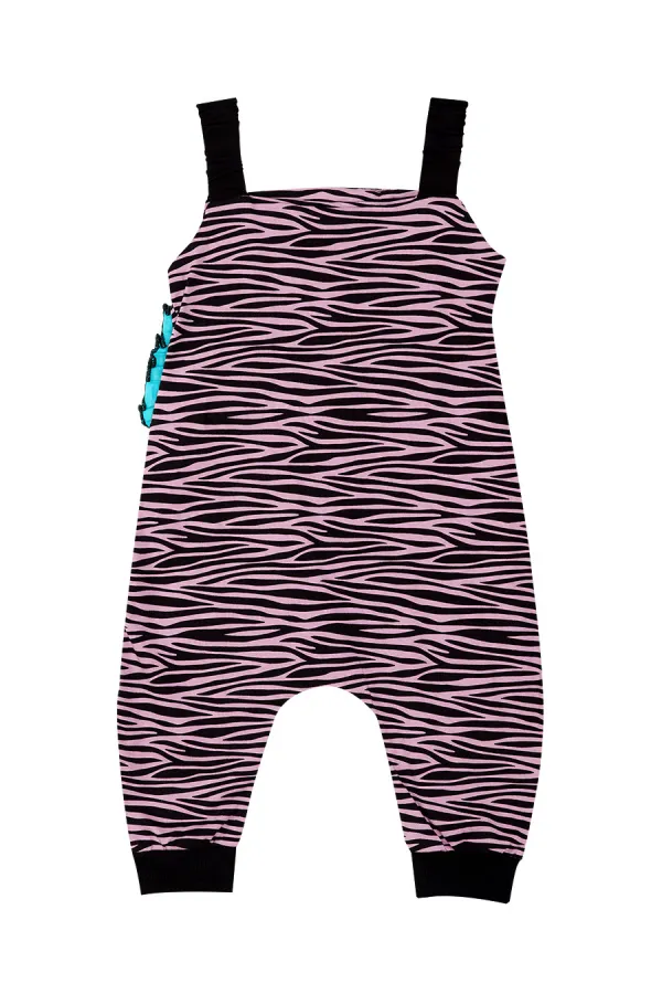 Zebra Ruffled Girl's Jumpsuit